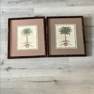 Brown Classic Picture Frames with Palm Tree Art